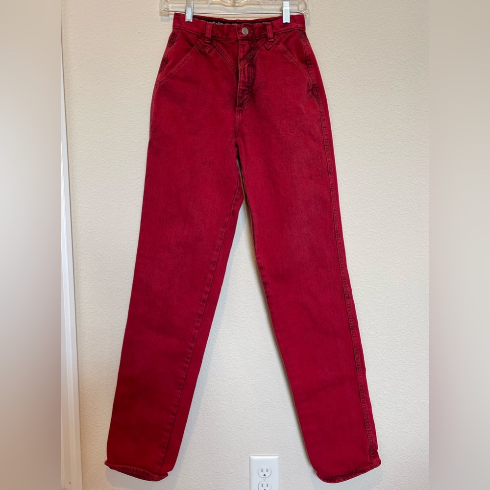 Vintage Women Wrangler Silver Lake High Waisted Red Jeans